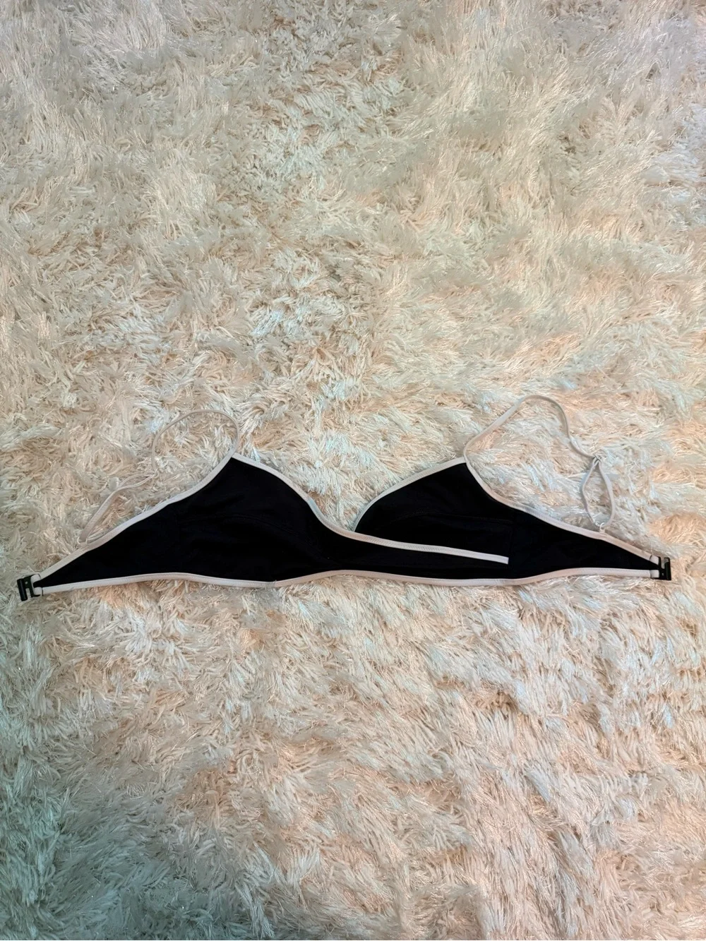 Topic of C Black Triangle Bikini Top with White Trim - Picture 2 of 6
